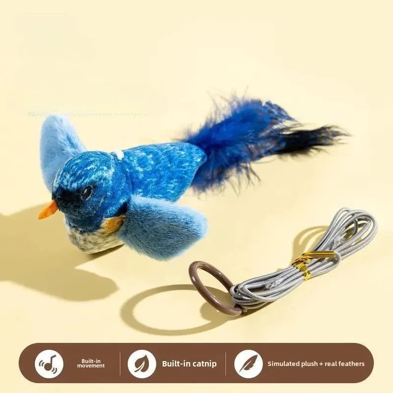 Interactive Wall-Mounted Bird Toy with Catnip + Sound — Encourages Chasing, Jumping, and Play