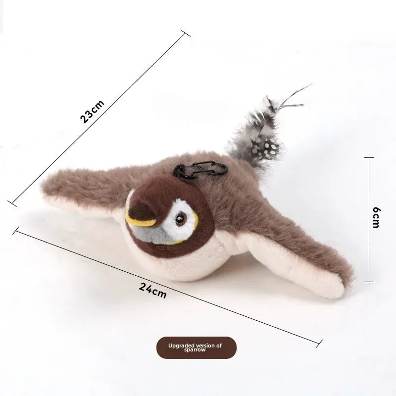 Interactive Cat Toys Rechargeable Flying Bird (Touch-Activated Chirping & Flapping) — Keeps Cats Engaged and Encourages Play