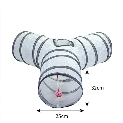 Foldable White Cat Tunnel