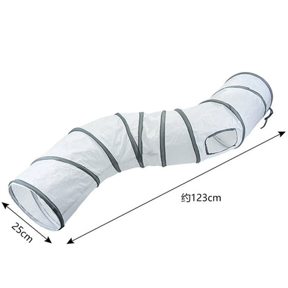 Foldable White Cat Tunnel