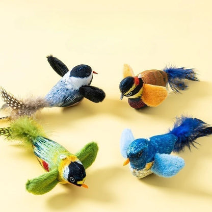 Interactive Wall-Mounted Bird Toy with Catnip + Sound — Encourages Chasing, Jumping, and Play