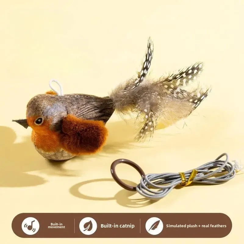 Interactive Wall-Mounted Bird Toy with Catnip + Sound — Encourages Chasing, Jumping, and Play
