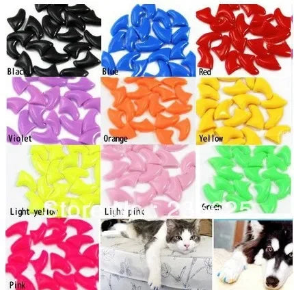 Colorful Pet Nail Caps (20 pcs)