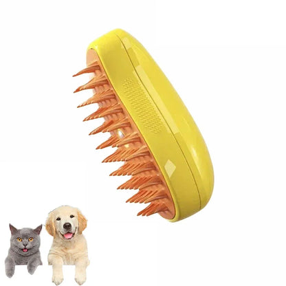 Cat Dog Steamy Brush (3-in-1 Electric Steam Grooming Tool) — Loosens Fur, Reduces Shedding, and Massages While You Brush