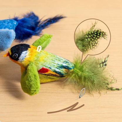 Interactive Wall-Mounted Bird Toy with Catnip + Sound — Encourages Chasing, Jumping, and Play