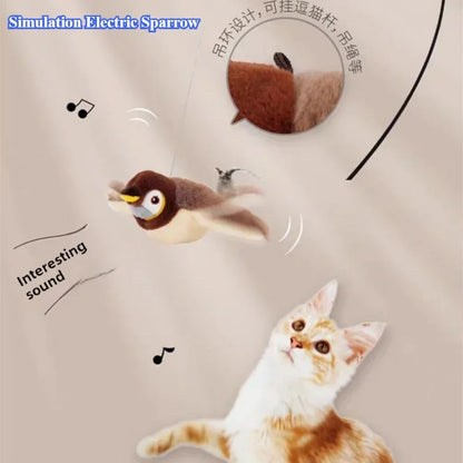 Interactive Cat Toys Rechargeable Flying Bird (Touch-Activated Chirping & Flapping) — Keeps Cats Engaged and Encourages Play