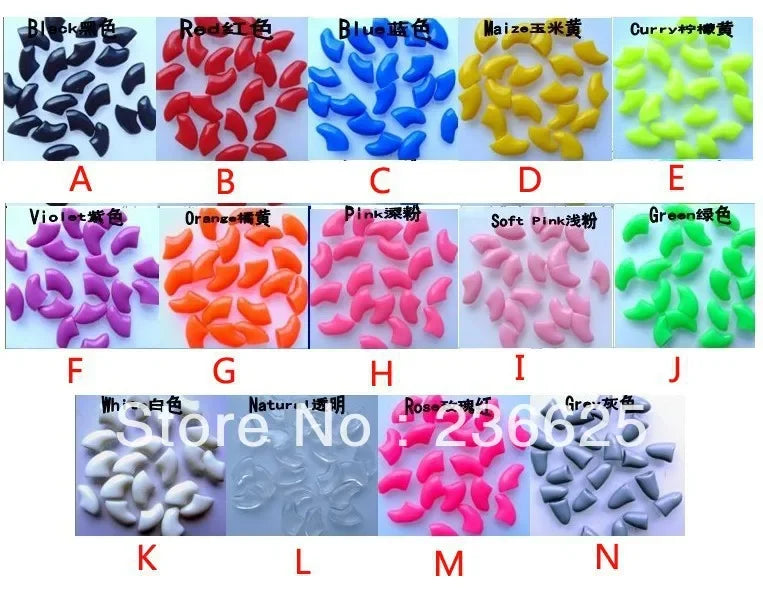 Colorful Pet Nail Caps (20 pcs)